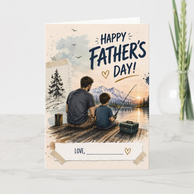 Personalised Fishing Father’s Day Card Gift (Front)