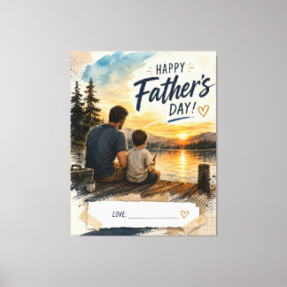 Personalised Fishing Fathers Day Canvas Gift Print