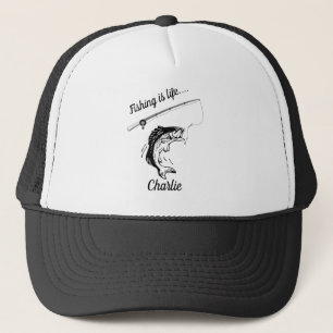 Personalised Fishing is Life Rod Reel Line Hook Trucker Hat