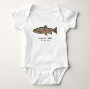 Personalised Fishing Lover  – Trout Fishing Design Baby Bodysuit