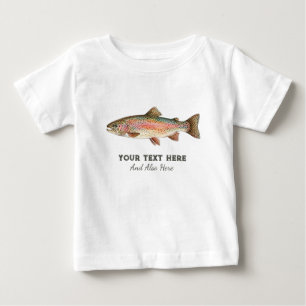 Personalised Fishing Lover  – Trout Fishing Design Baby T-Shirt