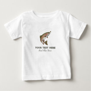Personalised Fishing Lover  – Trout Fishing Design Baby T-Shirt