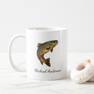 Personalised Fishing Lover  – Trout Fishing Design Coffee Mug