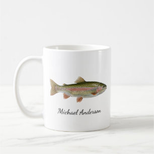 Personalised Fishing Lover  – Trout Fishing Design Coffee Mug