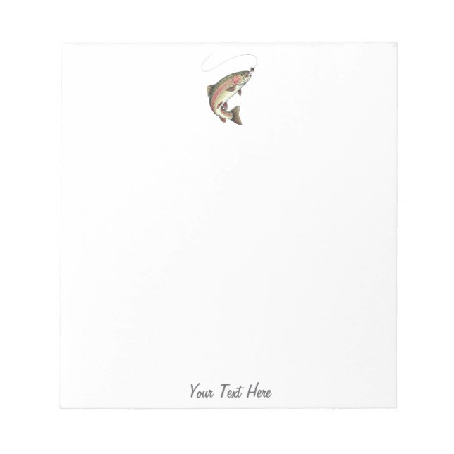 Personalised Fishing Lover  – Trout Fishing Design Notepad (Front)