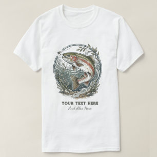 Personalised Fishing Lover  – Trout Fishing Design T-Shirt