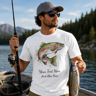 Personalised Fishing Lover  – Trout Fishing Design T-Shirt