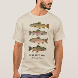 Personalised Fishing Lover – Trout Fishing Design T-Shirt