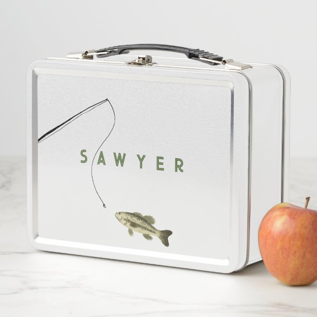 Personalised Fishing Metal Lunch Box (In Situ)