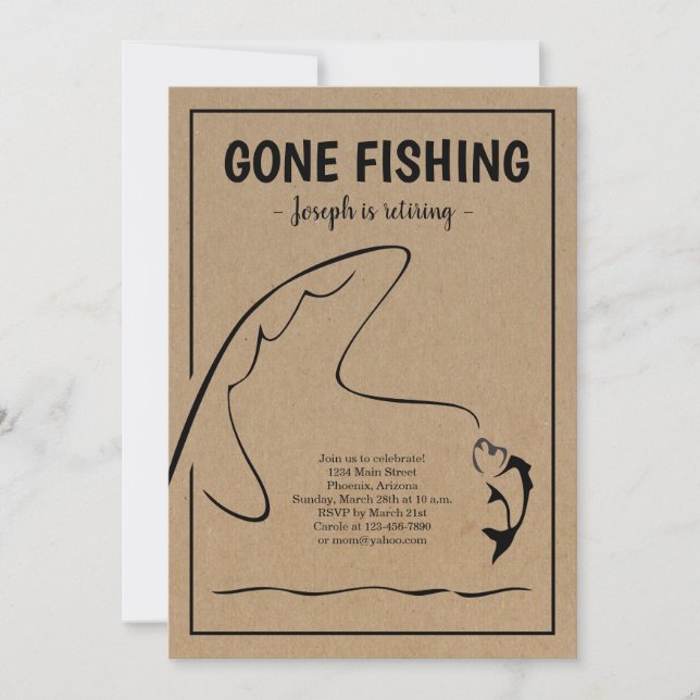 Personalised Fishing Retirement Party Invitation (Front)