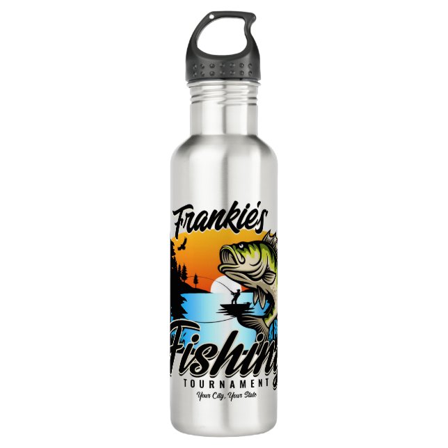 Personalised Fishing Tournament Fish Angler Trout  710 Ml Water Bottle (Front)