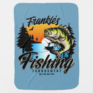 Personalised Fishing Tournament Fish Angler Trout  Baby Blanket