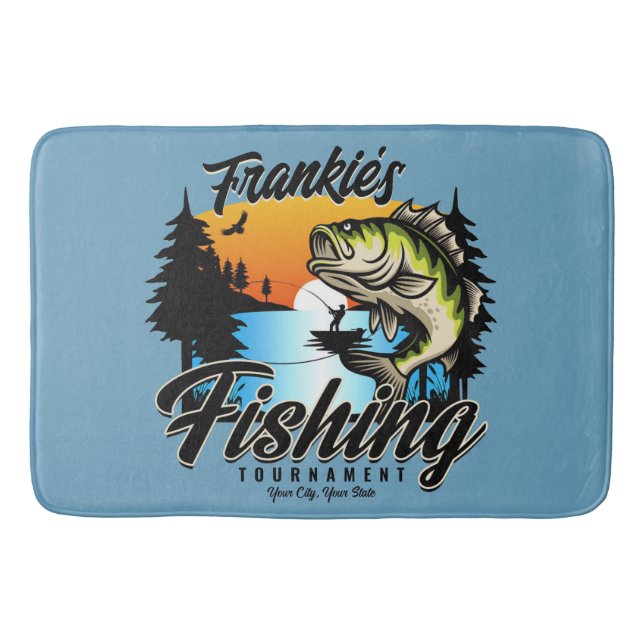 Personalised Fishing Tournament Fish Angler Trout  Bath Mat (Front)