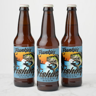 Personalised Fishing Tournament Fish Angler Trout Beer Bottle Label