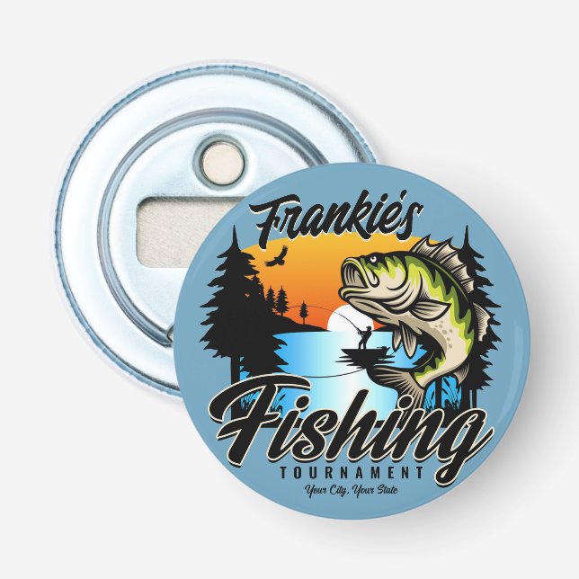 Personalised Fishing Tournament Fish Angler Trout Bottle Opener (Front)