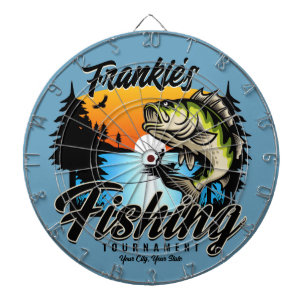 Personalised Fishing Tournament Fish Angler Trout  Dartboard