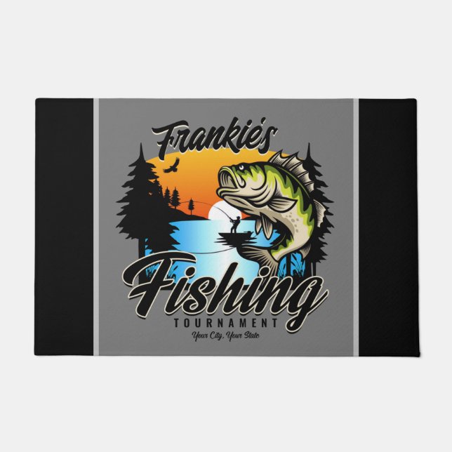 Personalised Fishing Tournament Fish Angler Trout  Doormat (Front)