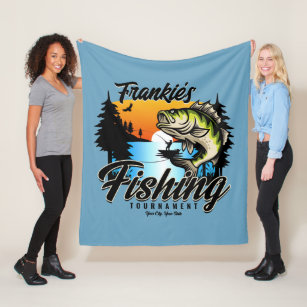 Personalised Fishing Tournament Fish Angler Trout  Fleece Blanket
