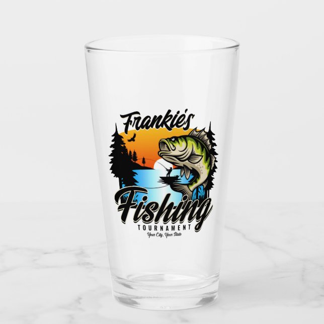 Personalised Fishing Tournament Fish Angler Trout  Glass (Front)