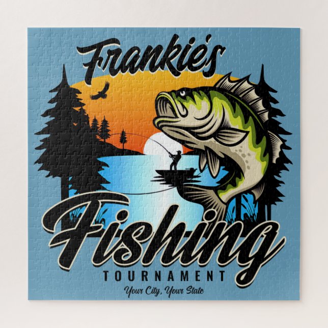 Personalised Fishing Tournament Fish Angler Trout Jigsaw Puzzle (Vertical)
