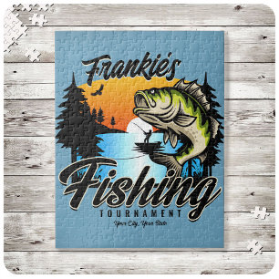 Personalised Fishing Tournament Fish Angler Trout Jigsaw Puzzle