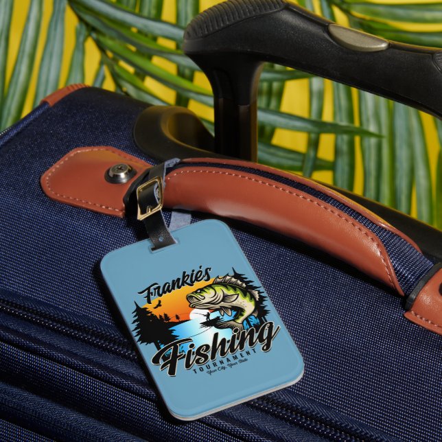 Personalised Fishing Tournament Fish Angler Trout  Luggage Tag (Front Insitu 1)