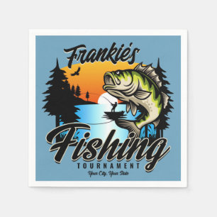 Personalised Fishing Tournament Fish Angler Trout Napkin