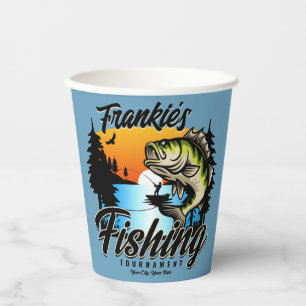 Personalised Fishing Tournament Fish Angler Trout  Paper Cups