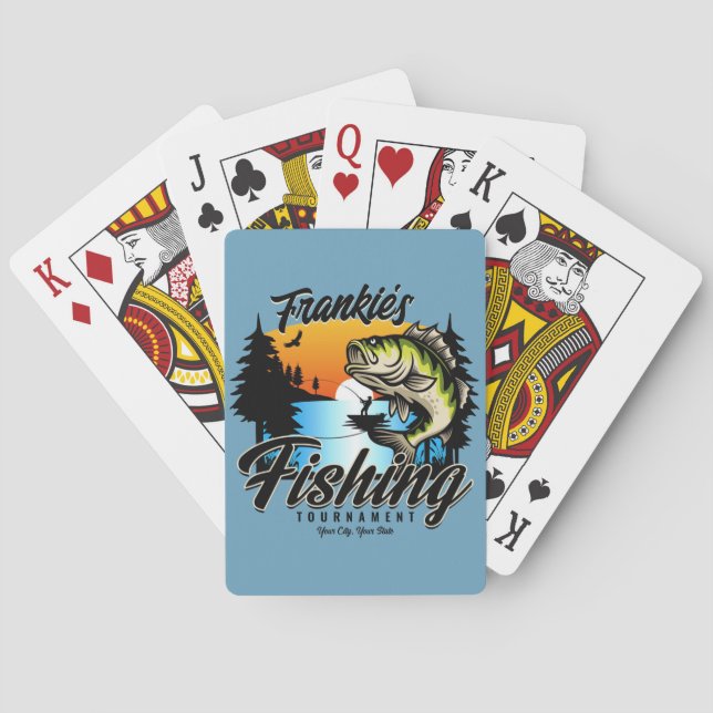 Personalised Fishing Tournament Fish Angler Trout Playing Cards (Back)