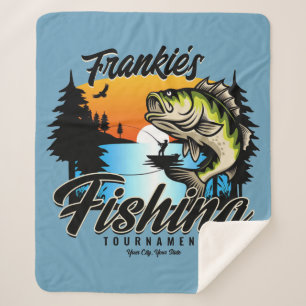 Personalised Fishing Tournament Fish Angler Trout Sherpa Blanket