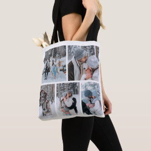 Personalised Five Photo Collage Tote Bag