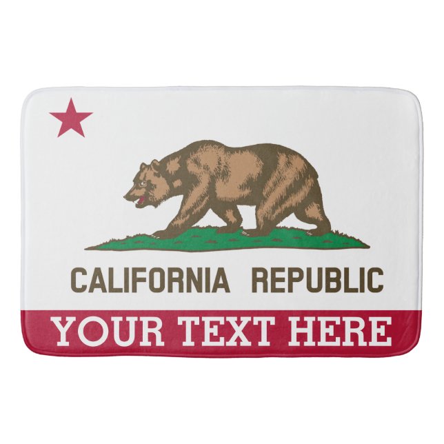Personalised Flag of California Republic Bath Mat (Front)