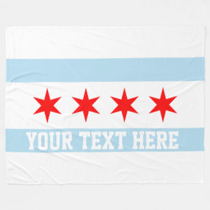 Personalised Flag of Chicago Fleece Blanket