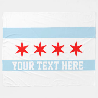 Personalised Flag of Chicago Fleece Blanket