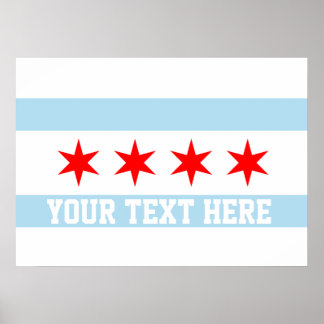 Personalised Flag of Chicago Poster