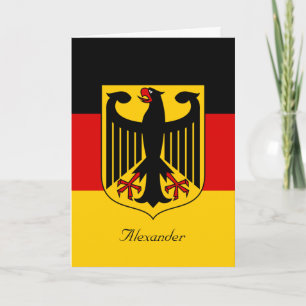 Personalised Flag of Germany with Coat of Arms Card