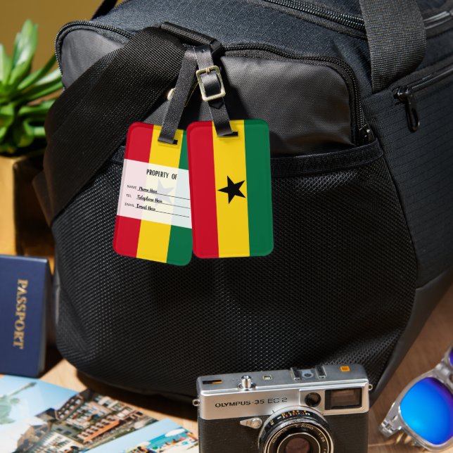  Personalised Flag Of Ghana Luggage Tag (Front & Back)