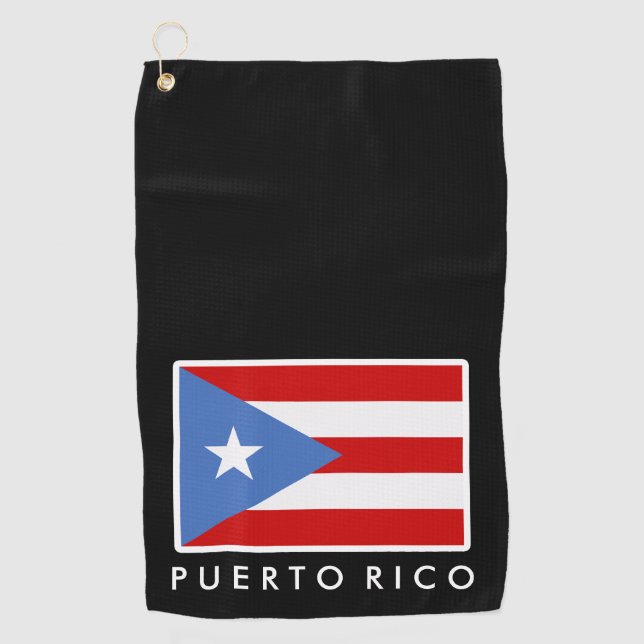 Personalised, Flag of Puerto Rico Golf Towel (Front)