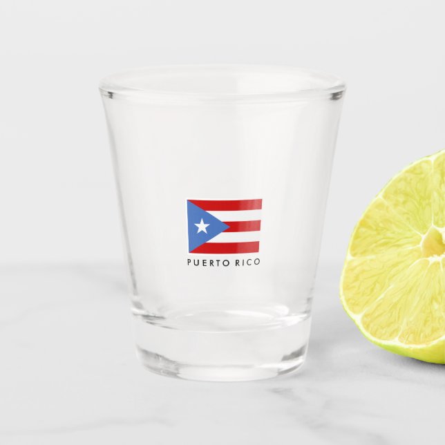 Personalised, Flag of Puerto Rico Shot Glass (Front)