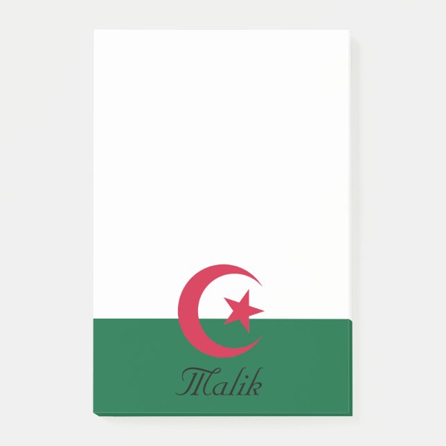 Personalised Flag of Star and Crescent Moon Post-it Notes (Front)