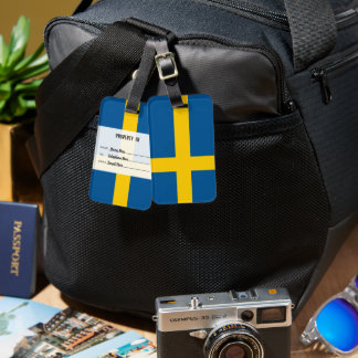 Personalised Flag Of Sweden Luggage Tag