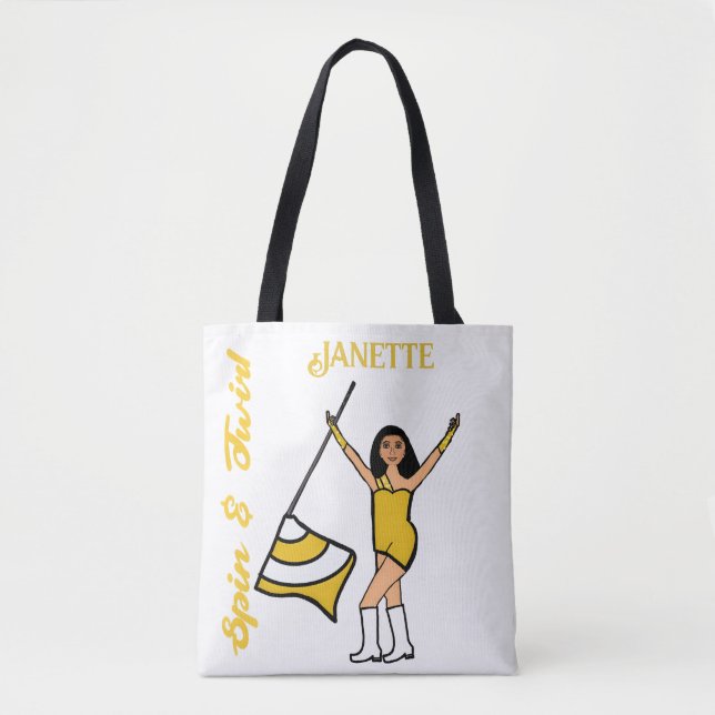 Personalised Flag Tote ( Gold White) B (Front)