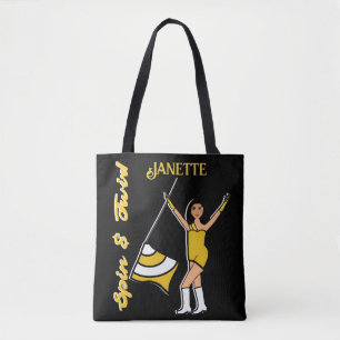 Personalised Flag Tote ( Gold White) Bag