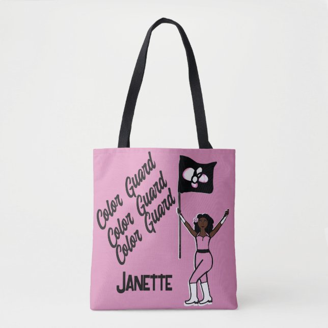 Personalised Flag Tote ( Pink  Flower) B (Front)
