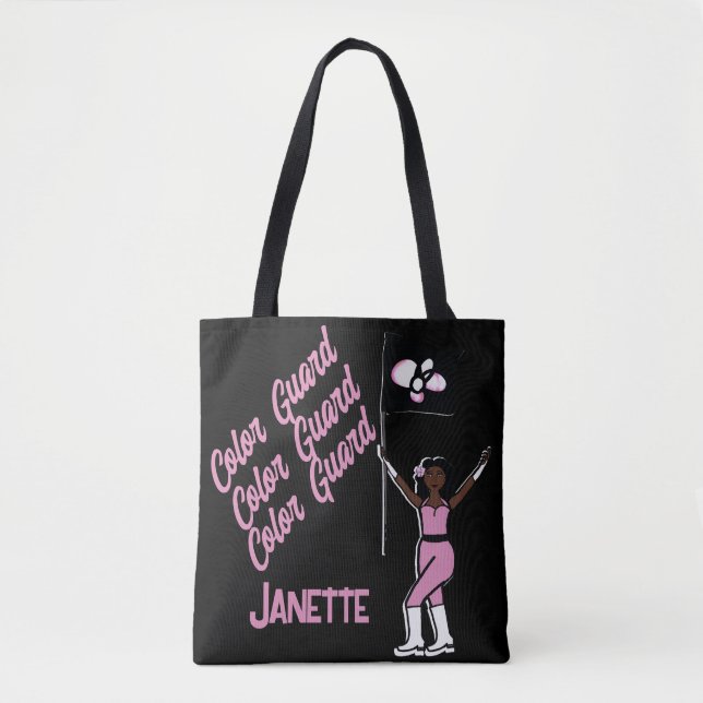 Personalised Flag Tote ( Pink  Flower) Bag (Front)