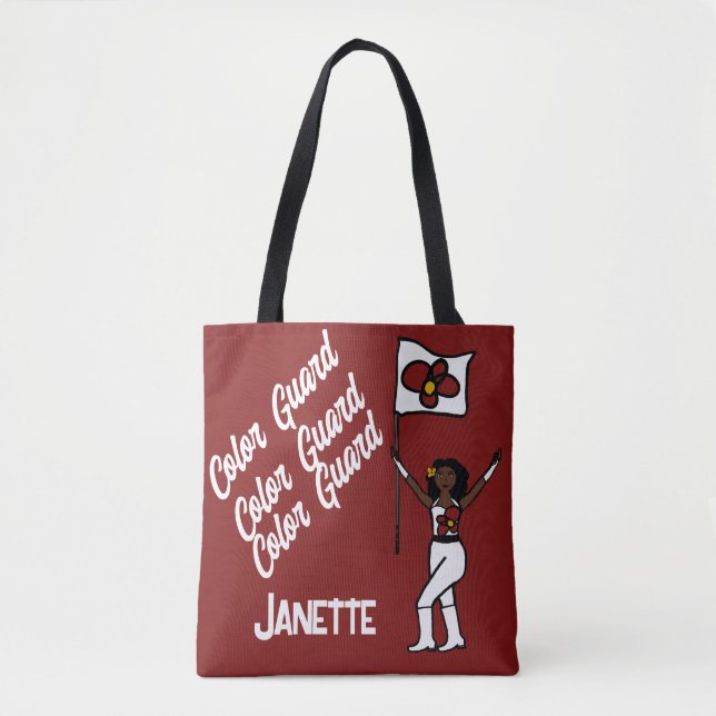 Personalised Flag Tote ( Red  Flower) Bag (Front)
