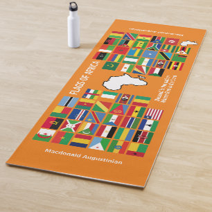 Personalised FLAGS OF AFRICA Orange Yoga Mat