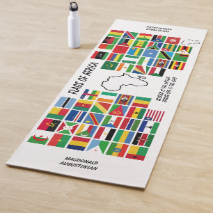 Personalised FLAGS OF AFRICA White Yoga Mat