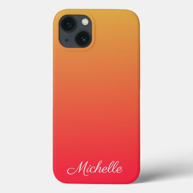 Personalised flame red and yellow ombre Case-Mate  iPhone Case (Back)