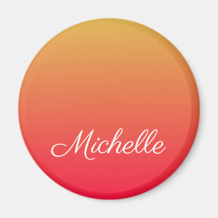 Personalised flame red and yellow ombre magnet